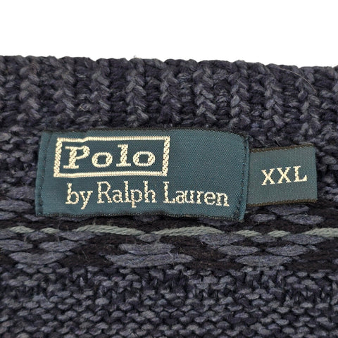 Polo Ralph Lauren Vintage Fair Isle Knitted Jumper Blue Men's XXL