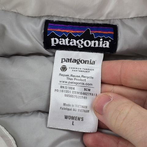 Patagonia Down Sweater Puffer Gilet Jacket White Women's Large
