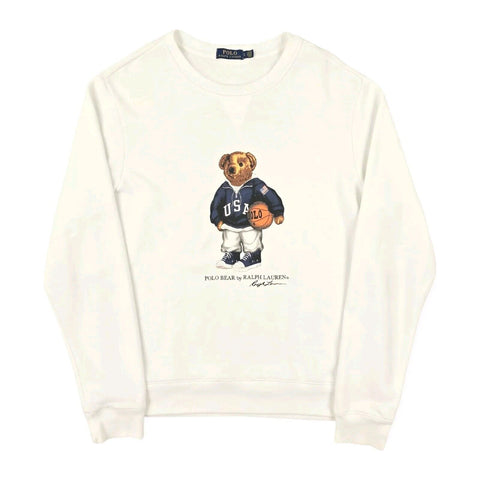 Polo Ralph Lauren Bear Spellout Sweatshirt White Men's Large