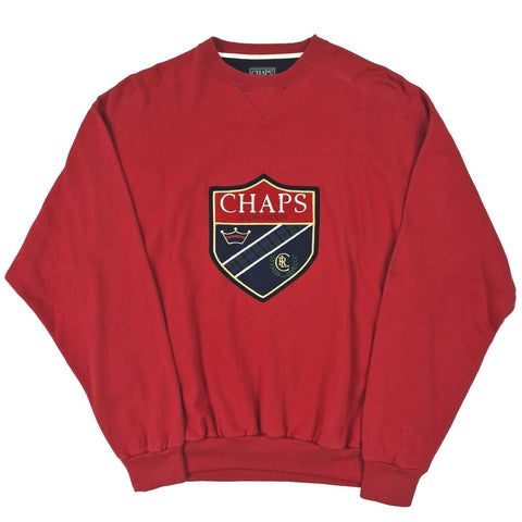 Chaps Ralph Lauren Vintage Spellout Sweatshirt Red Men's Large