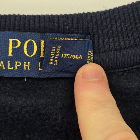 Polo Ralph Lauren Bear Spellout Sweatshirt Blue Men's Medium
