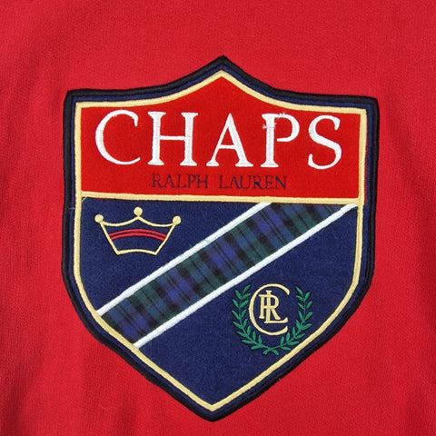 Chaps Ralph Lauren Vintage Spellout Sweatshirt Red Men's Large