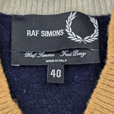 Fred Perry x Raf Simons Knitted Jumper Blue Men's Small
