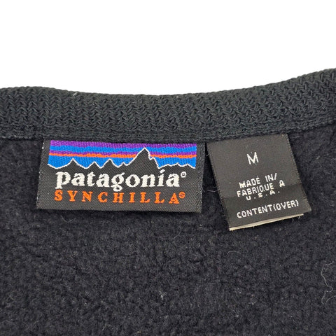 Patagonia Synchilla Vintage Cardigan Vest Fleece Black Men's Medium