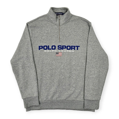 Polo Sport Ralph Lauren Spellout 1/4 Zip Sweatshirt Grey Men's XL