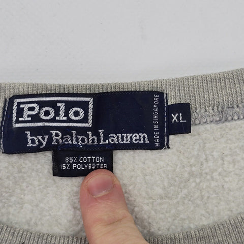Polo Ralph Lauren Vintage Rare Bear Sweatshirt Grey Men's XL