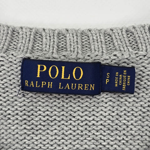 Polo Ralph Lauren Spellout Knitted Jumper Grey Men's Small