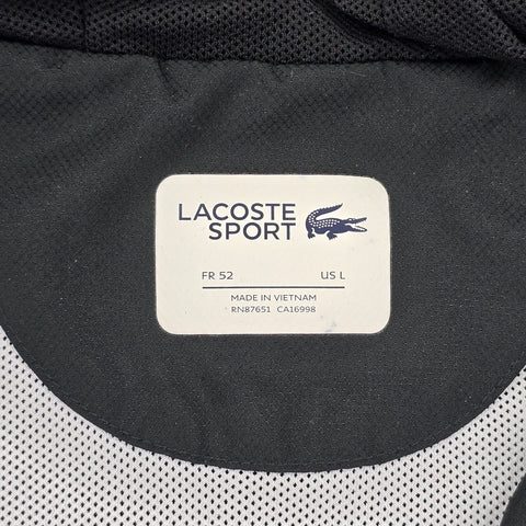 Lacoste Sport Hooded Bomber Jacket Black Men's Large