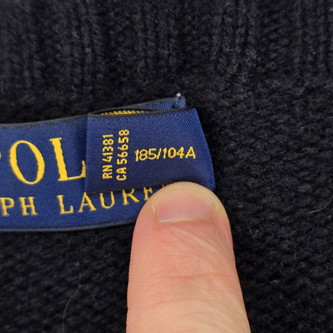Polo Ralph Lauren Bear Knitted Jumper Black Men's XL