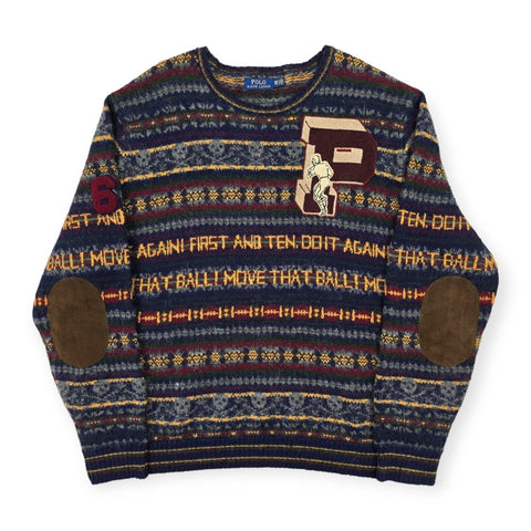 Polo Ralph Lauren Letterman Fair Isle Knitted Jumper Men's 3XL