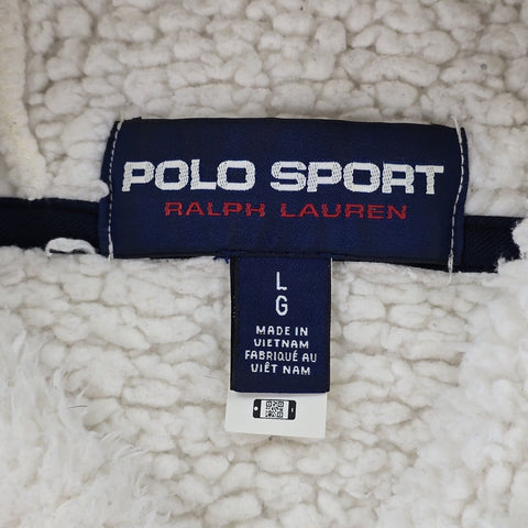 Polo Sport Ralph Lauren Spellout Sherpa  Hoodie White Men's Large