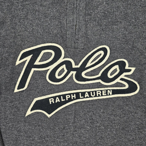 Polo Ralph Lauren 1/4 Zip Spellout Jumper Grey Men's Medium