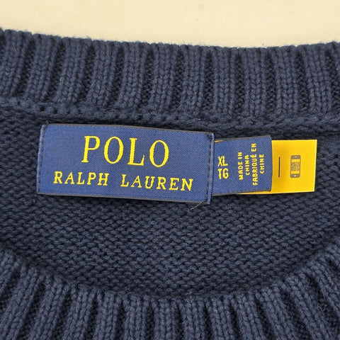 Polo Ralph Lauren Golf Bear Knitted Jumper Blue Men's XL