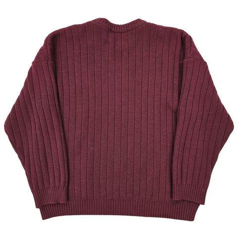 Burberry Vintage Spellout Knitted Jumper Purple Men's Large