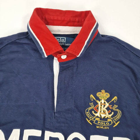 Polo Ralph Lauren Vintage Rugby Polo Shirt Blue Men's Small