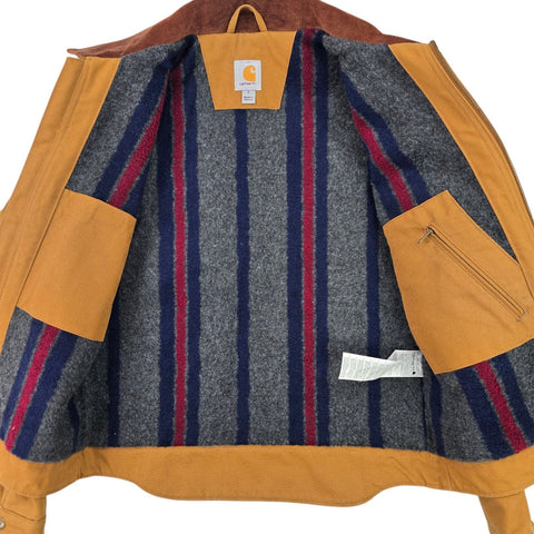 Carhartt Detroit Y2K Workwear Blanket Lined Jacket Brown Men's Small