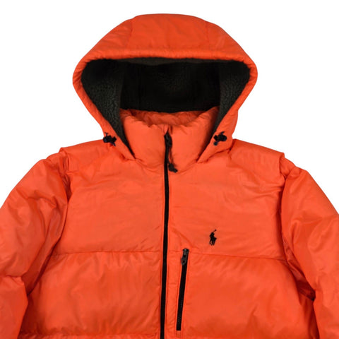 Polo Ralph Lauren 750 Sherpa Sportsmen Down Puffer Jacket Orange Men's Medium