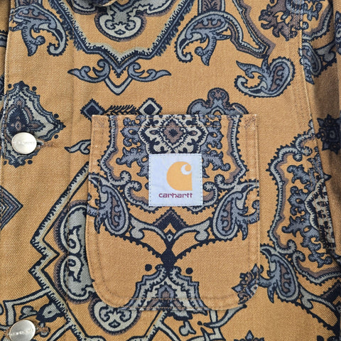 Carhartt WIP Michigan Paisley Print Quilt Lined Chore Jacket Men's Small