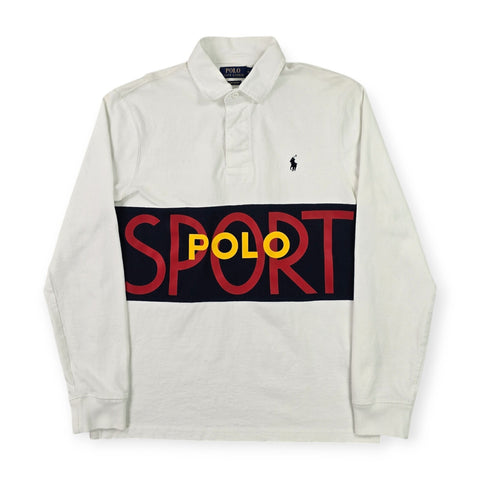 Polo Ralph Lauren Spellout Rugby Polo Shirt White Men's Medium