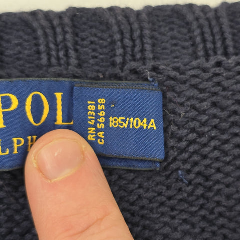 Polo Ralph Lauren USA Flag Knitted Jumper Blue Men's XL