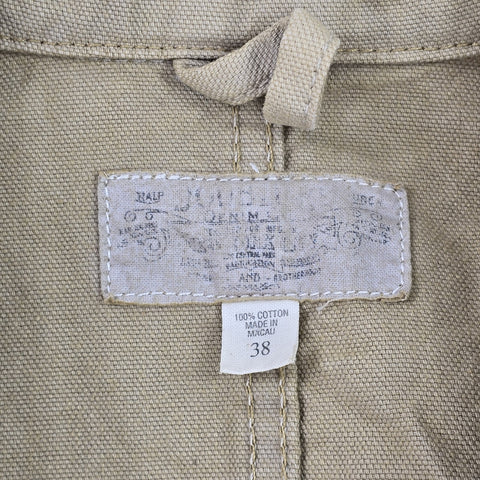 RRL Ralph Lauren Distressed Workwear Chore Jacket Brown Men's Size 38