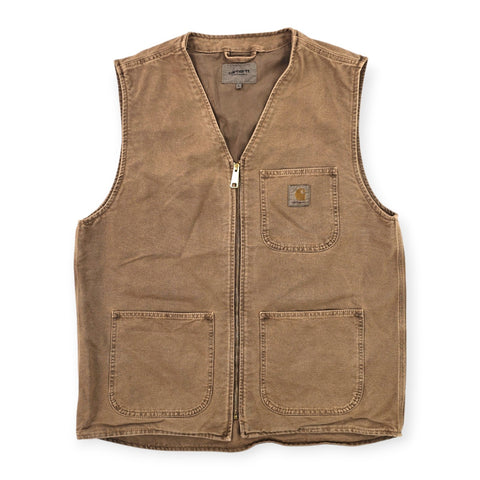 Carhartt WIP Dyed Arbor Utility Vest Gilet Jacket Brown Men's Large