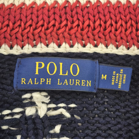 Polo Ralph Lauren USA Flag Shawl Knitted Cardigan Men's Medium