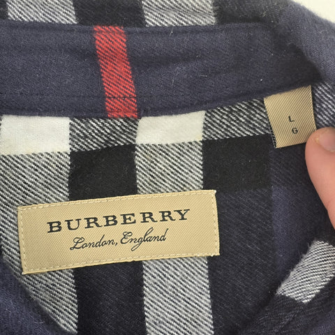 Burberry London Nova Check Long Sleeve Flannel Shirt Men's Large