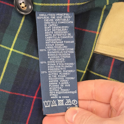 Polo Ralph Lauren Suede Leather Down Puffer Gilet Jacket Brown Men's Large