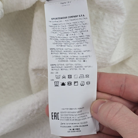 Stone Island 2019 Corduroy Compass Logo Overshirt White Men's Medium