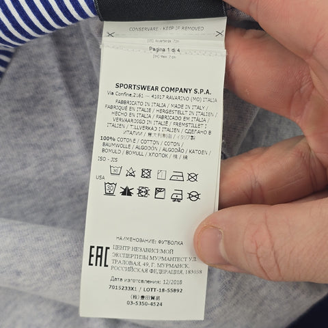 Stone Island Marina Striped Spellout T-Shirt Men's Medium