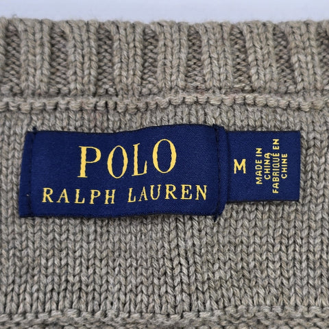 Polo Ralph Lauren Tiger Cable Knit Camouflage Cricket Jumper Men's Medium