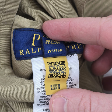 Polo Ralph Lauren Balmacaan Reversible Patchwork Trench Coat Men's Medium