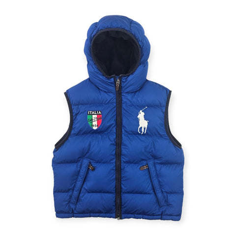 Polo Ralph Lauren Italia Big Pony Down Puffer Gilet Jacket Blue Men's Large