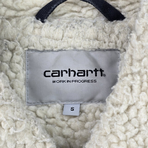 Carhartt WIP Fairmount Sherpa Lined Canvas Jacket Blue Men's Small