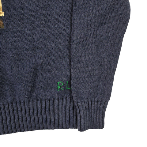 Polo Ralph Lauren Bear Knitted Jumper Blue Men's Small