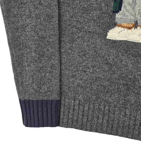 Polo Ralph Lauren Bear Knitted Jumper Grey Men's Small