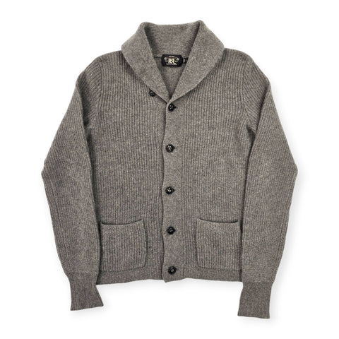 RRL Ralph Lauren 100% Cashmere Knitted Cardigan Grey Men's Small