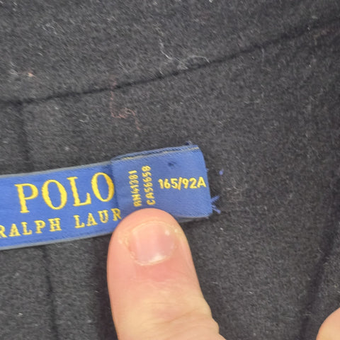 Polo Ralph Lauren Single Breasted Wool Classic Coat Black Women's Medium