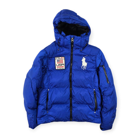 Polo Ralph Lauren Big Pony USA Tyrol Down Puffer Jacket Blue Men's Small