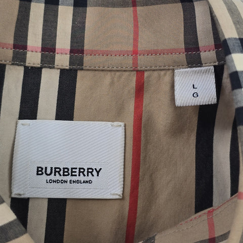 Burberry Patchwork Nova Check Long Sleeve Shirt Men's Large