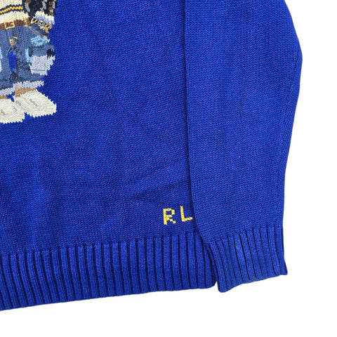 Polo Ralph Lauren Bear Knitted Jumper Blue Men's Medium