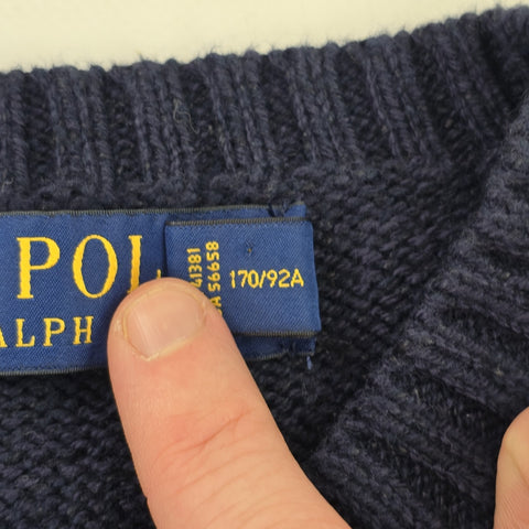 Polo Ralph Lauren Bear Knitted Jumper Blue Men's Small