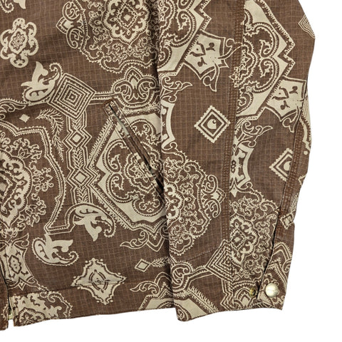Carhartt WIP Detroit Bandana Pattern Jacket Brown Men's Large