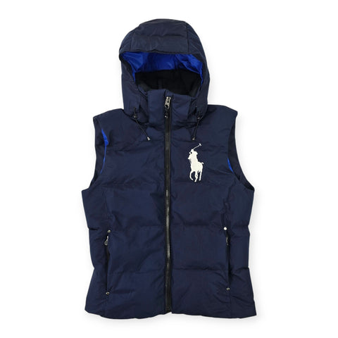 Polo Ralph Lauren Big Pony Tyrol Down Puffer Gilet Jacket Blue Men's Small