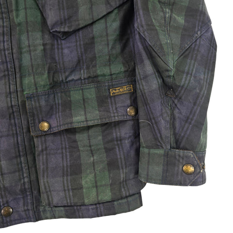 Polo Ralph Lauren Iconic Oilcloth Cylinder Biker Waxed Check Jacket Men's Medium