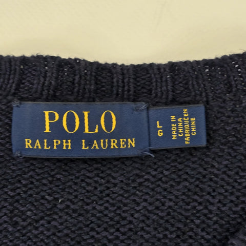 Polo Ralph Lauren Rugby Kicker Bear Knitted Jumper Blue Men's Large