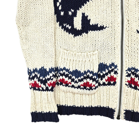 Polo Ralph Lauren Whale Anchor Full Zip Shawl Knitted Cardigan Men's Medium
