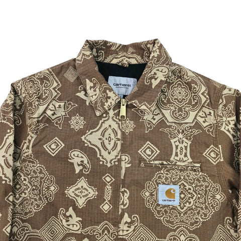 Carhartt WIP Detroit Bandana Pattern Jacket Brown Men's Small
