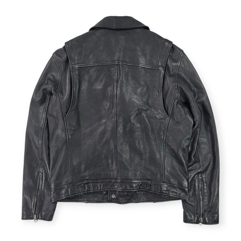 Polo Ralph Lauren Iconic Leather Motorcycle Bomber Jacket Black Men's Large